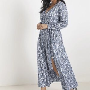 Eloquii size 16 snake print maxi dress